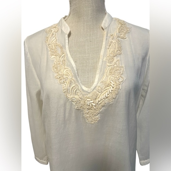 Zara Woman Elegant Cream Embroidered Women's Top - Picture 3 of 9